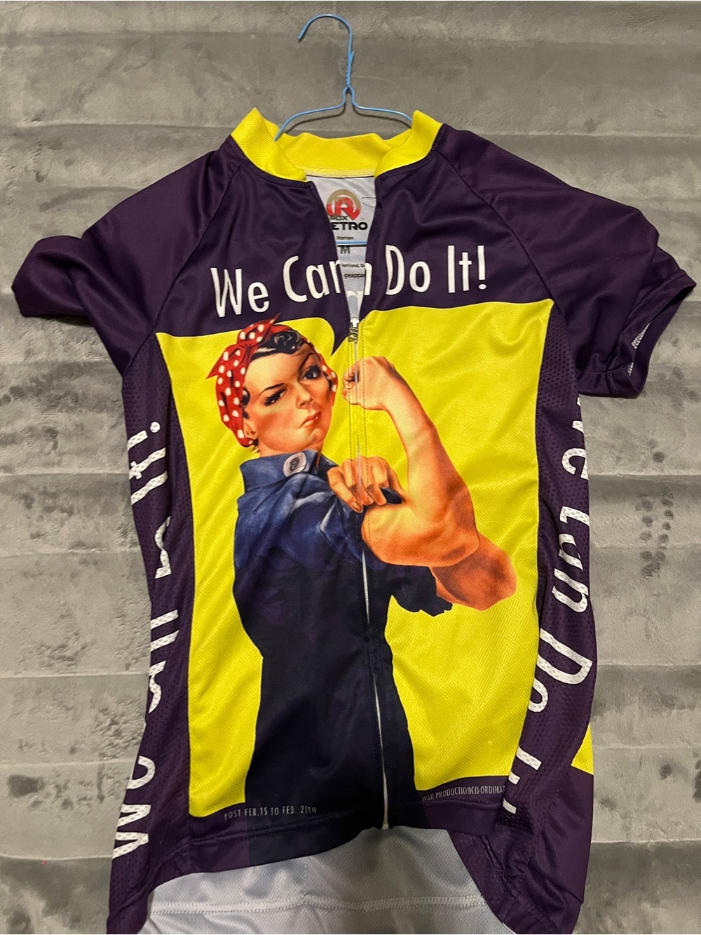 Metro 'We Can Do It!' Cycling Jersey - Purple & Yellow